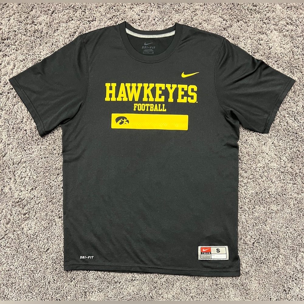 Nike Team University Of Iowa Hawkeyes Football Tee Tshirt Dri-Fit Mens Small